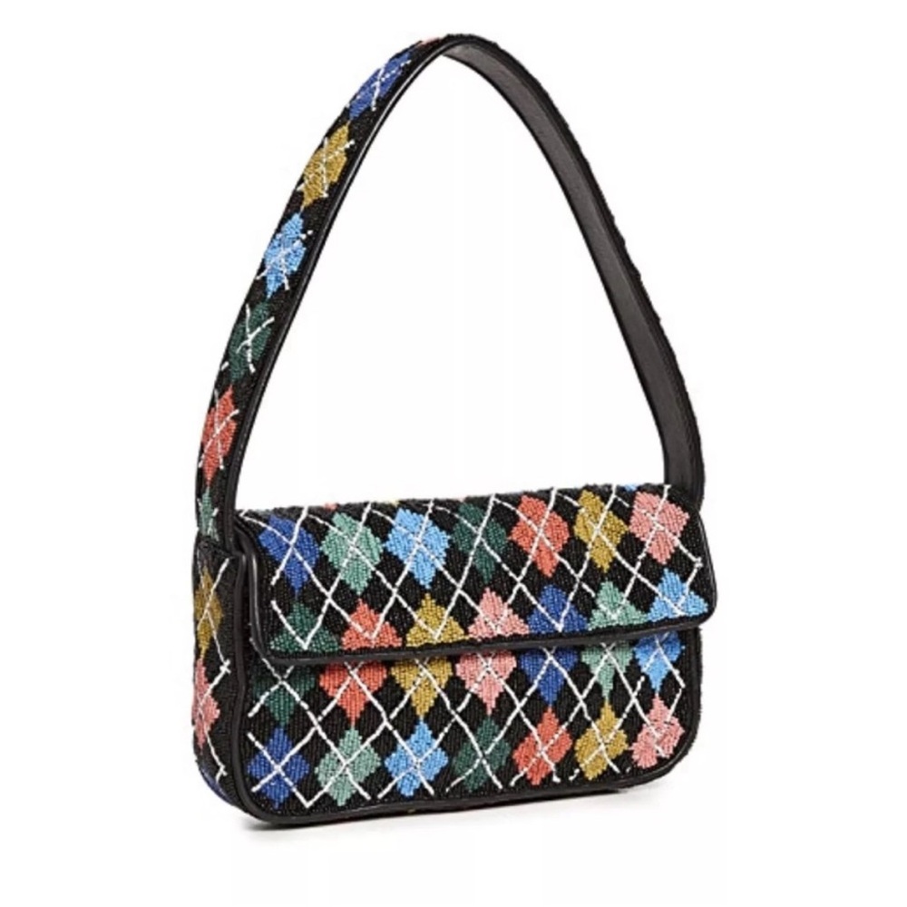 STAUD Limited Edition Beaded Argyle Tommy Bag